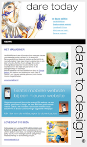 Reclamebureau Rotterdam Dare to Design nieuwsbrief